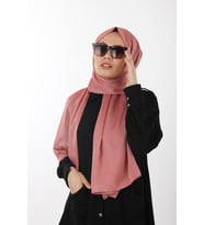 Gül Pembe-11 Sima Janjanlı Şifon Şal