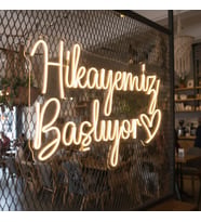 Hikayemiz Başlıyor  – Düğün Dekorasyonu – Neon Led Tabela 65 cm