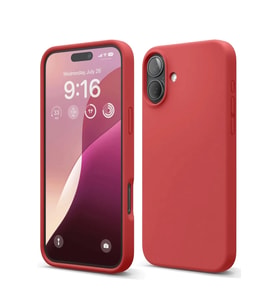 iPhone 16 Plus Kılıf Nano içi Kadife Silikon - Kırmızı
