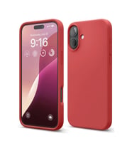 iPhone 16 Plus Kılıf Nano içi Kadife Silikon - Kırmızı