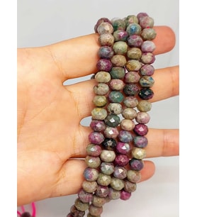 Anyolit (Rubizoit- Rubyzoisit) Taşı Rondela Faset Kesim 5.5*7mm dizi (45824)