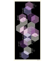 Geometrik Desen Pavia Seri Şal Eşarp Askısı ile Birlikte 90X200 cm Beyaz Siyah V