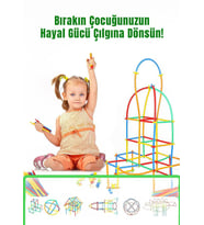 Kutulu Bambu Çubuklar (16 cm) 300 Parça (180 Parça Çubuk 120 Parça Birleştirici )