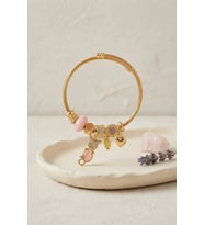 Pembe Kedi Model Gold Renk Charmlı Bileklik