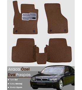 BMW 7 SERİSİ E66 LONG (2003-2009) Uyumlu EVA Paspas Tam Set–Araca Özel,Su Geçirmez