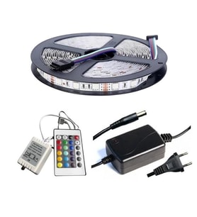Winboss 5mt Rgb Şerit Led Slikonlu Adaptör Uzaktan Kumanda Tak Çalıştır