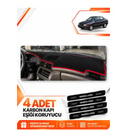 OPEL ASTRA F AİRBAGLİ (1991-1998) Uyumlu Ön Torpido Koruma Kılıfı Halısı - Siyah Kırmızı