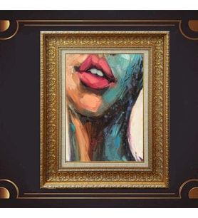 Gold Altın Kalın Çerçeveli Paspartulu Tablo vk1090