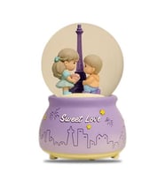 Sweet Love Paris Eyfel Kar Küresi Mor Müzikli ve Işıklı 13cm