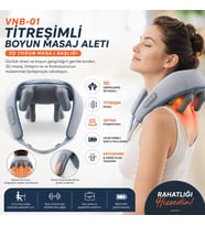 Titreşimli Omuz ve Boyun Masaj Aleti Isıtıcılı 3D Yoğun Masaj Başlığı