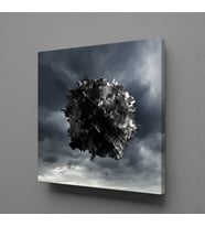 GRİ SİYAH KANVAS TABLO 140x140cm