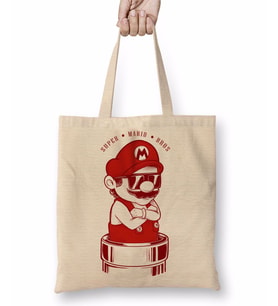 Super Mario Bros Bez Çanta Uzun Saplı
