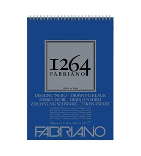 Fabriano 1264 Drawing Black Çok Amaçlı Siyah Defter 200 gr A4 40 yp Üstten Spiralli 