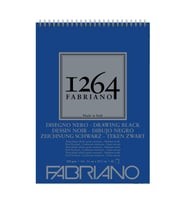 Fabriano 1264 Drawing Black Çok Amaçlı Siyah Defter 200 gr A4 40 yp Üstten Spiralli 