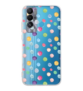 PrintiFy Teco Pova Neo ile Uyumlu 1mm Slim Fit Water Color 6 Baskılı Şeffaf  Kılıf