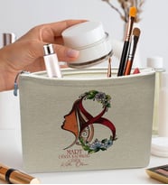 BK Gift Kadınlar Günü Tasarımlı Keten Makyaj Çantası-1, Kadınlar Günü Hediyesi, 8 Mart, Anneye Hediye