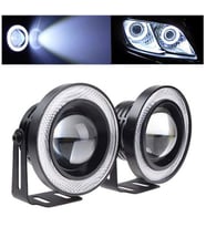 Üniversal Mercekli Angel Sis Farı Metal Su Geçirmez 76 mm Beyaz Halkalı Angel Eyes