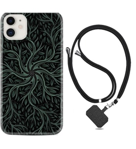 Apple iPhone 11 12 13 Mini Kılıf Boyun Askılı Silikon Sarmaşıklar 1675