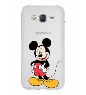 Samsung Galaxy J5 Kapak Mickey Mouse Tasarımlı Şeffaf Silikon Kılıf