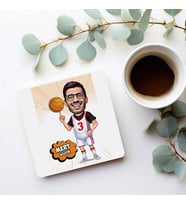 Kişiye Özel Havalı Basketbolcu Karikatürlü Bardak Altlığı