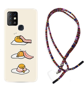 INFINIX Hot 8 9 10 11S Hot 10 Play 10T Kılıf Boyun Asklı Rasta Silikon Sweety Egg 1322