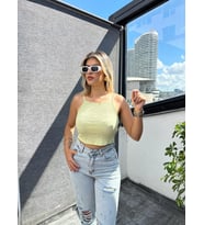 Askılı Yeşil Crop Top