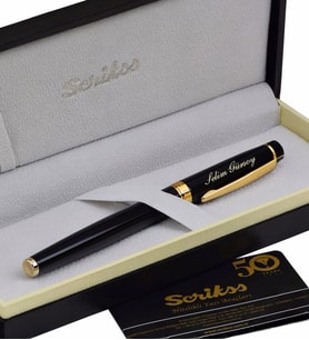 Scrikss Kişiye Özel Siyah Gold Renk Roller Kalem