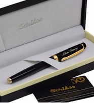 Scrikss Kişiye Özel Siyah Gold Renk Roller Kalem