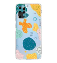 Samsung Galaxy S20 Plus  Kamera Korumalı Kapak Geometrik Şekiller Tasarımlı  Şeffaf  Kılıf