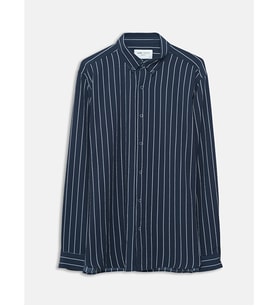 LCW Vision Lacivert Slim Fit Uzun Kollu Çizgili Erkek Gömlek