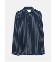 LCW Vision Lacivert Slim Fit Uzun Kollu Çizgili Erkek Gömlek
