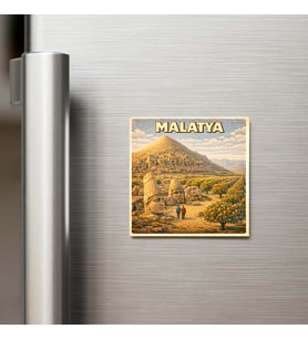 Malatya Şehri - Pop-Art Travel - 9x9 cm Buzdolap Magneti