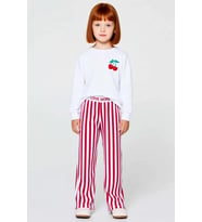 Kız Çocuk Bisiklet Yaka Standart Kol Regular Kalıp Baskılı Pijama Takımı Fonksiyonel %100 Pamuk