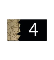 Dekoratif Aynalı Modern Kapı Numarası - Gold 4