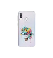 Samsung Galaxy A40 ile Uyumlu Splash Bukalemun Tasarımlı Şeffaf Silikon Kılıf