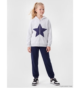 LCW Kids Lacivert Kız Çocuk Soft Touch Jogger Eşofman Altı