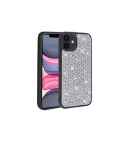 Apple iPhone 12 Uyumlu Kılıf Parlak Taşlı Tasarım Zore Ston Kapak (Siyah)