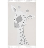 Koza Halı Sparkle Krem Gri Zürafa Figürlü Hayvan Figürlü Çocuk Odası Halısı 133x190 33445A