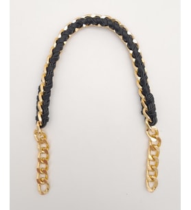 Angel Çanta Aksesuar 40 cm Derili Zincir Siyah Renk Light Gold Metalli