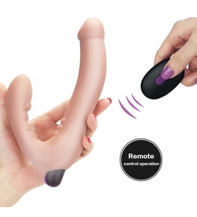Esnek Uzaktan Kumandalı Lüks Çiftlere Özel Double Vibratör Penis