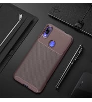 Xiaomi Redmi Note 7 Kılıf Esnek Soft Karbon Tasarım Legion Serisi (Kahverengi)