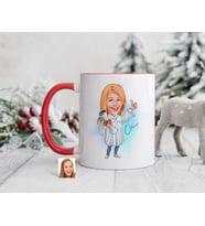 Bk Gift Kişiye Özel Mezun Karikatürlü Kırmızı Kupa Bardak-3, Sevgiliye Hediye, Arkadaşa Hediye