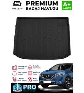 Nissan Qashqai 1.3 Benzinli 3D Pro Bagaj Havuzu Üst Bagaj 2021 Üzeri A+ Kalite