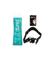 Durex Play Ekstra Hisset Bay Bayan Uyarıcılı Jel 50 ml + Siyah Deri Ağız Topu + Hediye