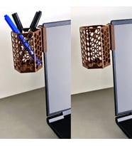 Northcity 3D Baskı Monitor Kalemlik - Petek Desenli Laptop Kenar Altıgen Kalemlik-Kahverengi
