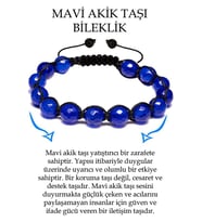 Sertifikalı Fasetli Mavi Akik Taşı Bileklik (Çok Renkli)