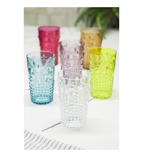 Akrilik Renkli 6lı Uzun Bardak & Su Meşrubat Bardağı 750 ml ( Büyük Boy & Cam Değildir )