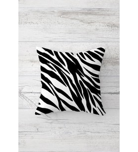 Zebra Desenli Çift Tarafı Baskılı Gizli Fermuarlı Yastık Kılıfı Kırlent Koltuk Yastık Kılıfı (Beyaz)