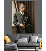 Mustafa Kemal Atatürk Dekoratif Kanvas - Mdf Ahşap Tablo