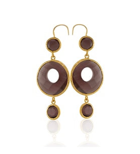 Kadir Jewellery 22 Ayar Altın Kaplama Kadın Sallantılı Küpe -El İşçiliği Ve Hipoalerjenik Küpe